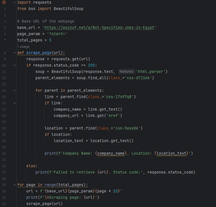 Web Scraping Using a Python Script