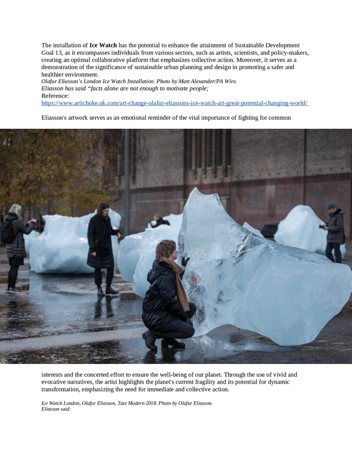 How is Olafur Eliasson promote climate action with his art