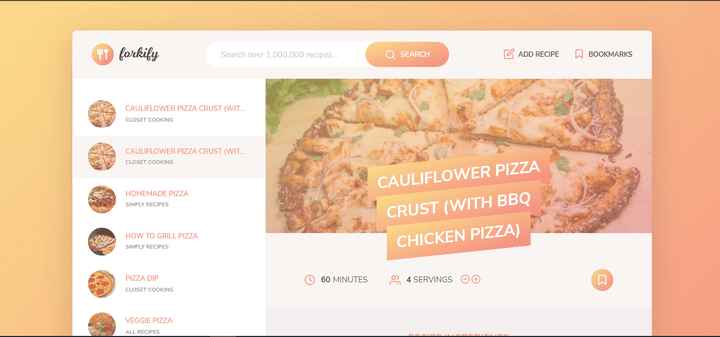 Forkify - تطبيق وصفات الطعام