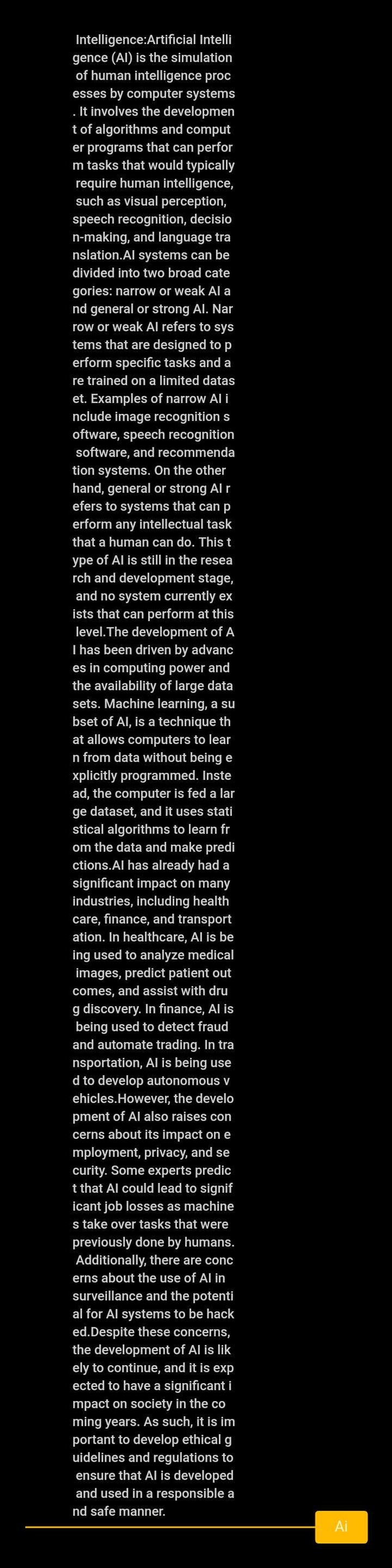 Content about artificial intelligence