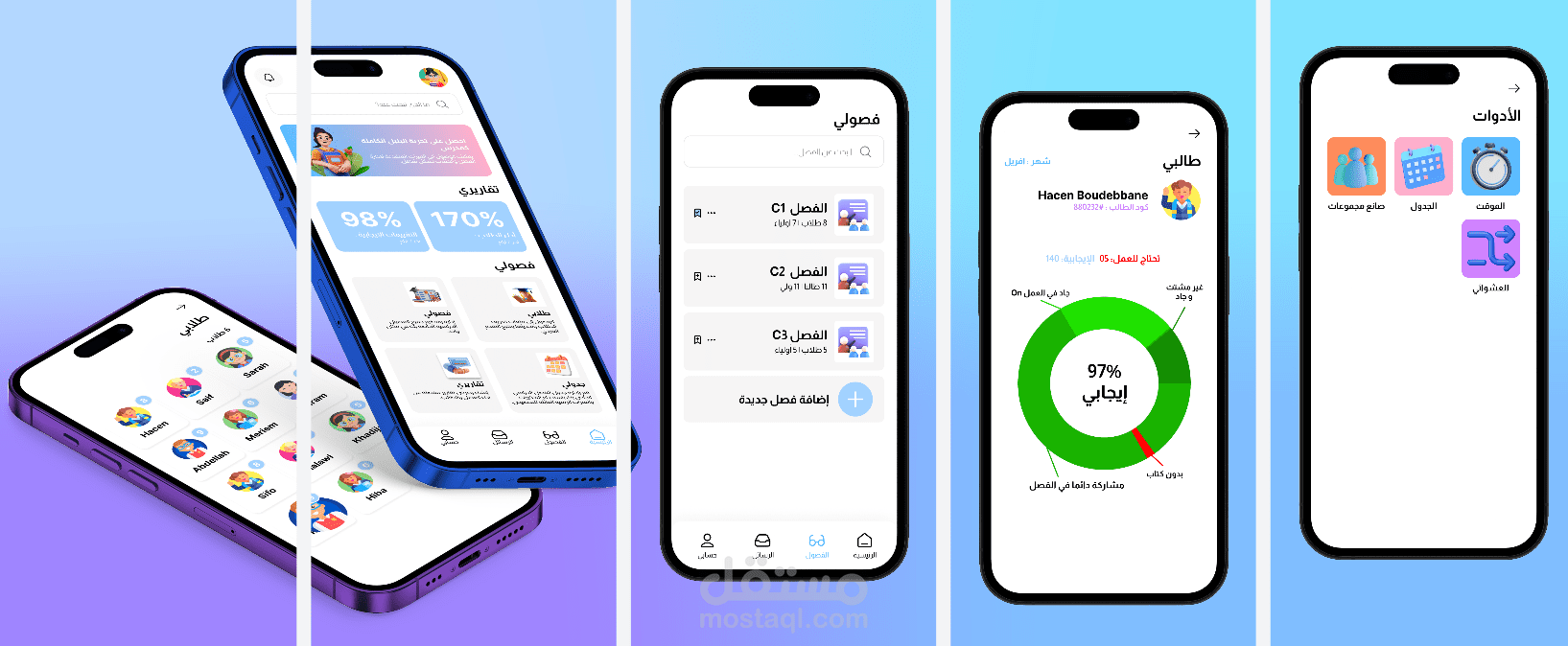 تطبيق تعليمي لمتابعه أداء الطلاب واداره الفصول