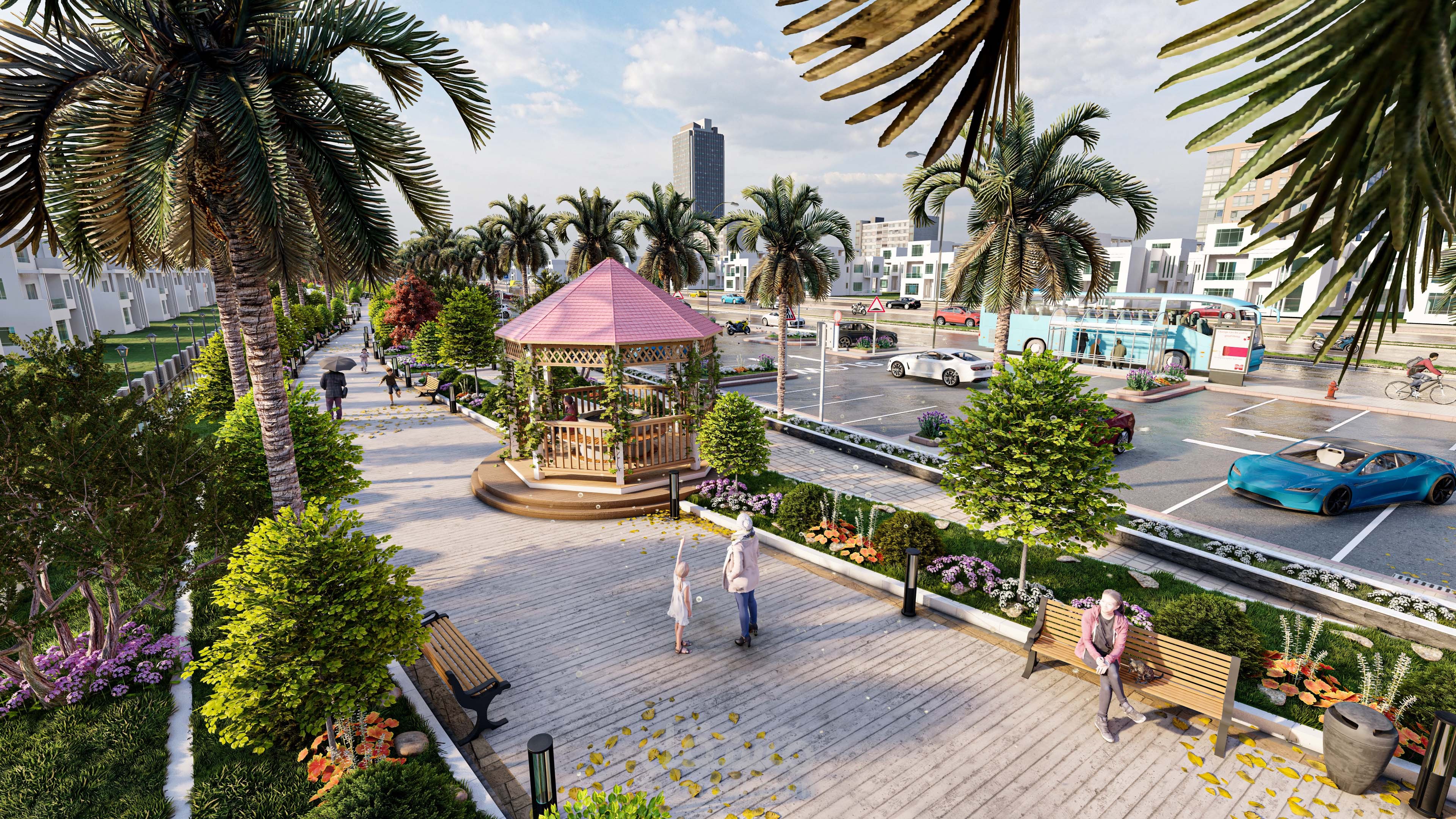 Centrada mall strip landscape design