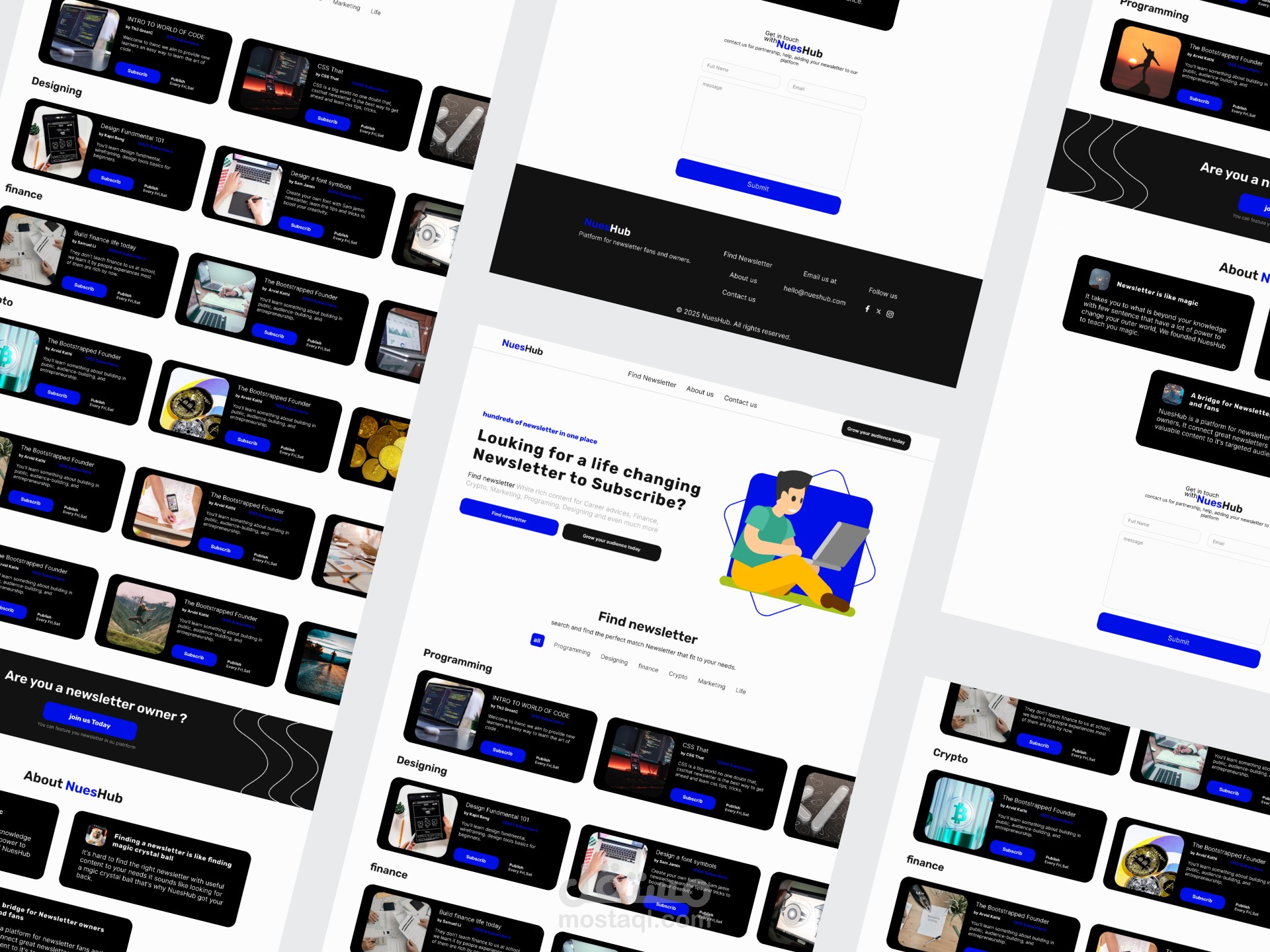 NuesHub newsletter platform ( landing pages )