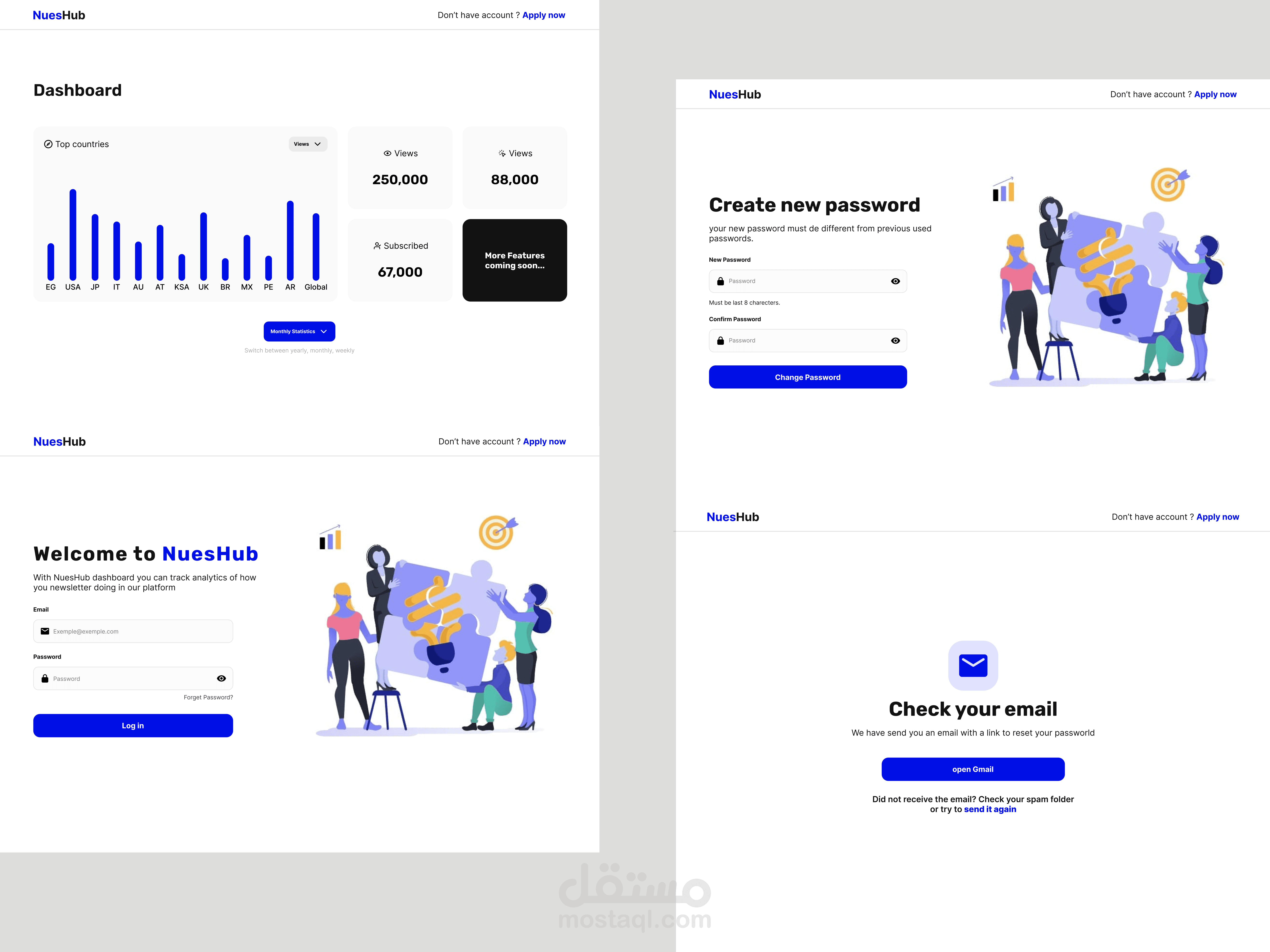 NuesHub newsletter platform ( dashboard )