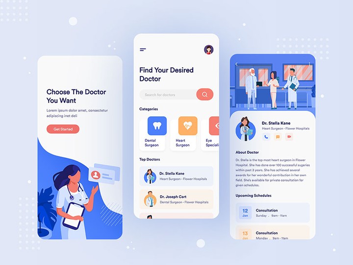 Doctor on demand app UI