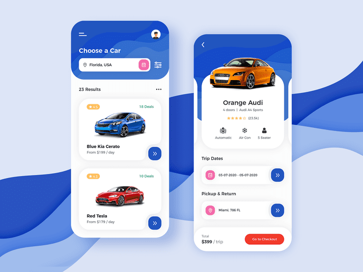 Car Booking App UI