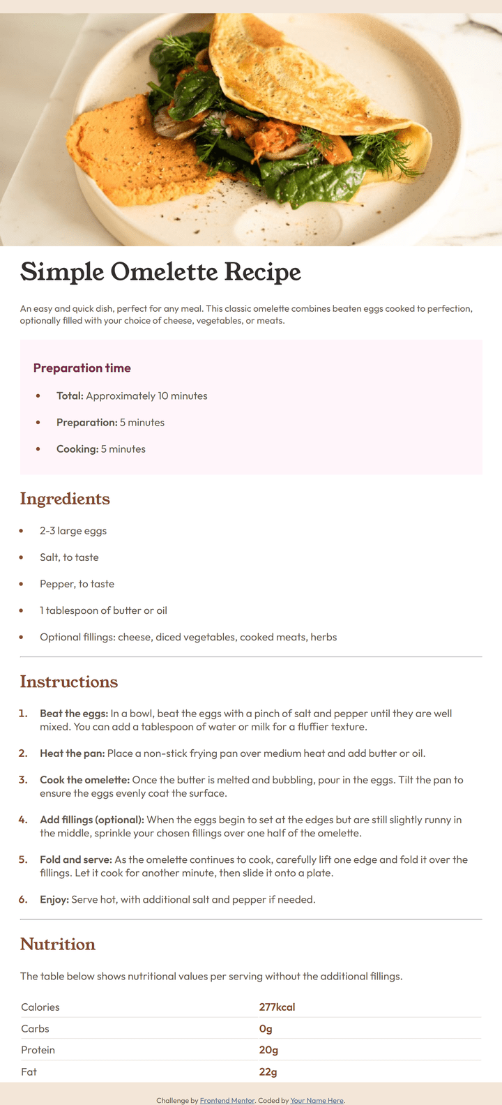 Recipe Page