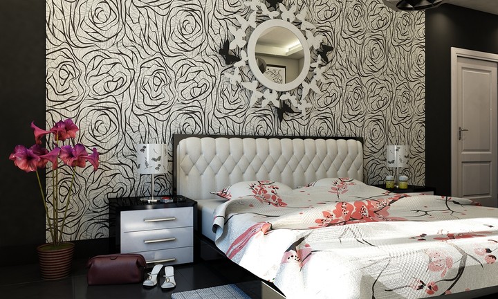 Black & white Bedroom Interior Design - Cairo