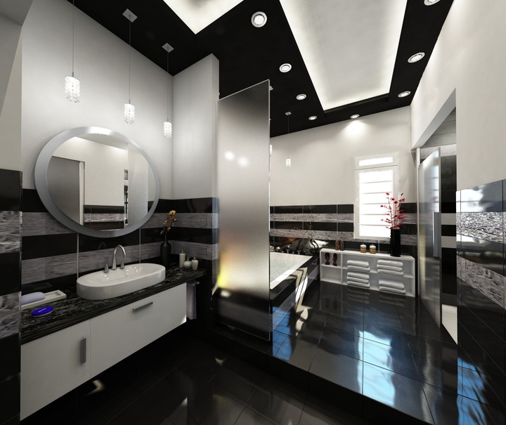 Black&white Bathroom Interior design - KSA