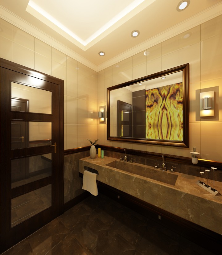 Bathroom Interior design with onyx marble - KSA