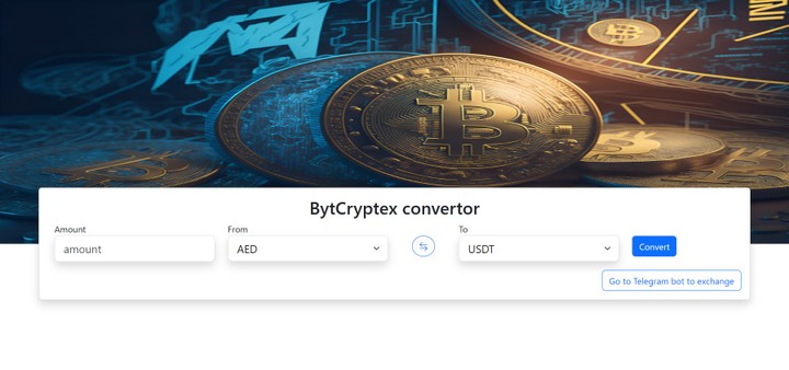 بوت تلغرام BytCryptex لشركة تصريف عملات مع لوحة تحكم