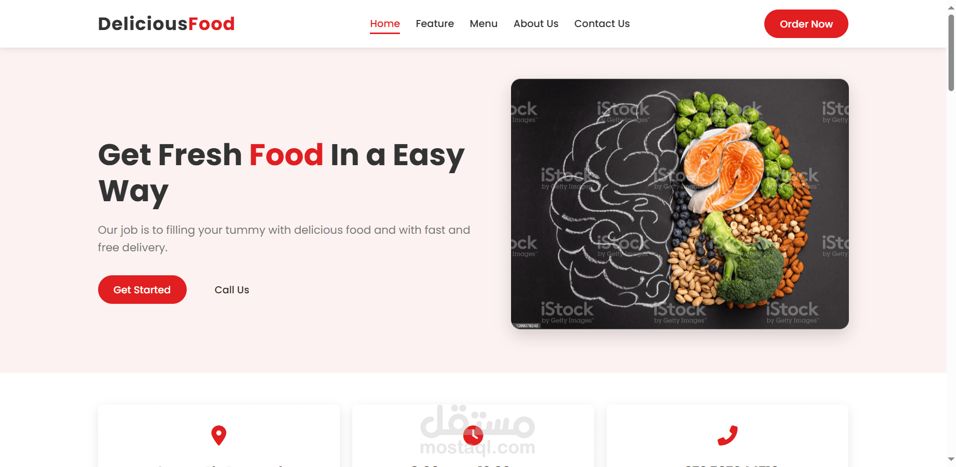 ️ تحويل تصميم UX/UI إلى موقع ويب فعلي لمطعم Delicious Food