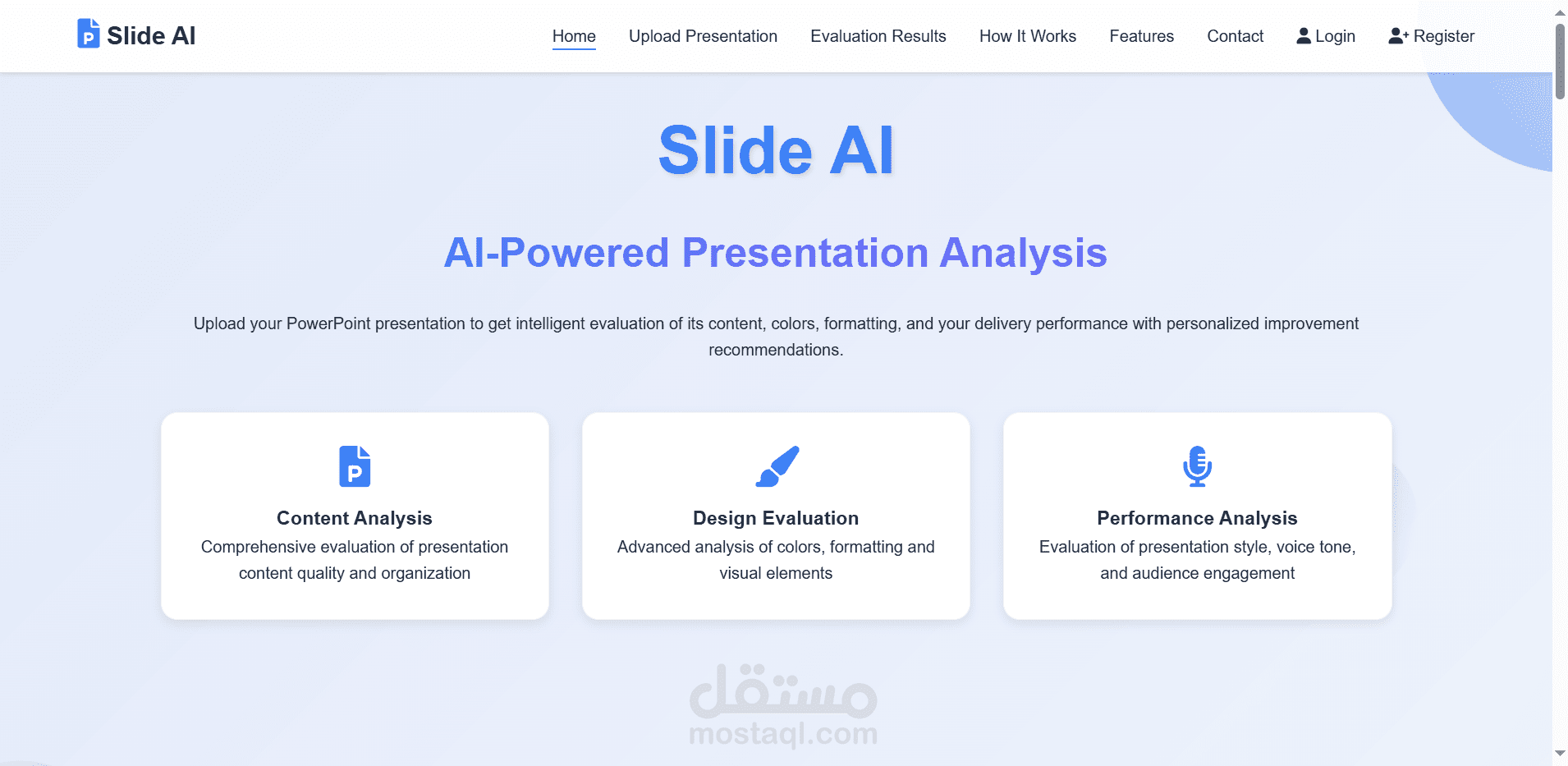 Slide AI – نظام ذكي للتحكم وتحليل العروض التقديمية (Full Stack .net)