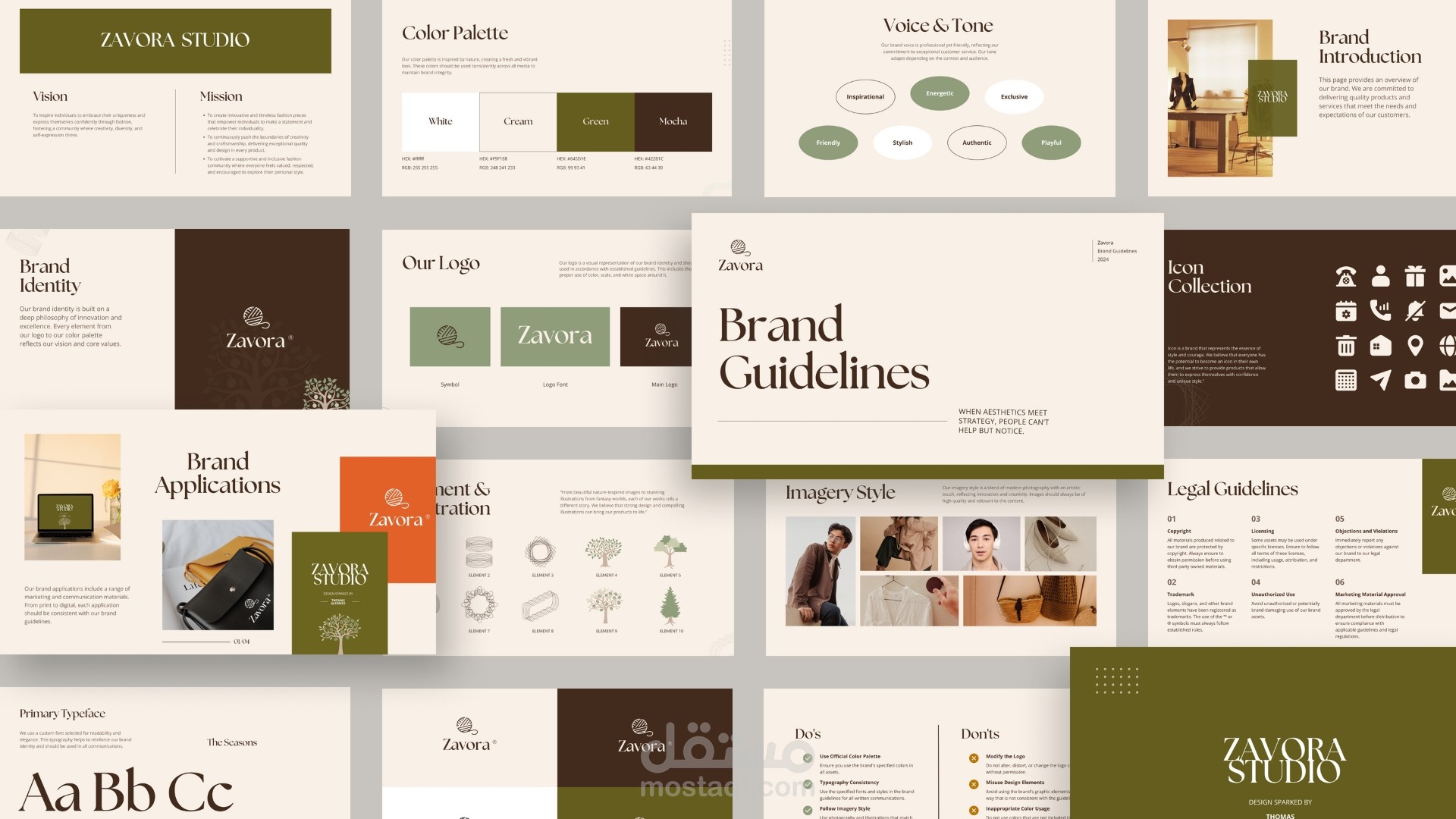 Fashion Brand Guidelines Presentation in Beige Organic Delicate Style