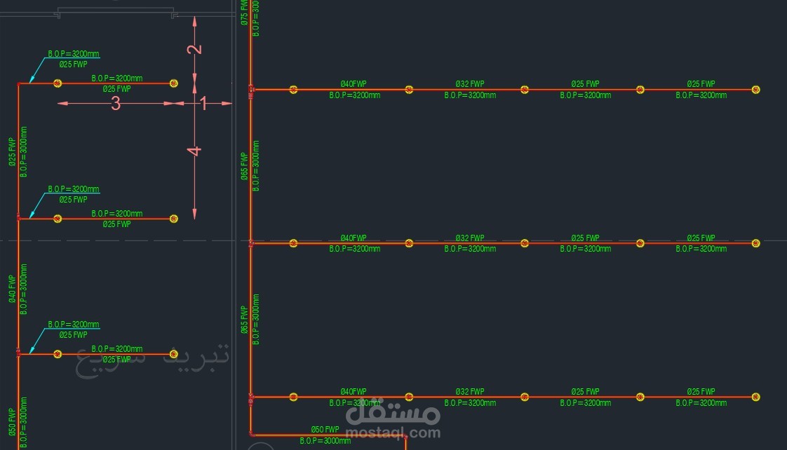 ٍFirefighting shop-drawing for storage space including cold rooms