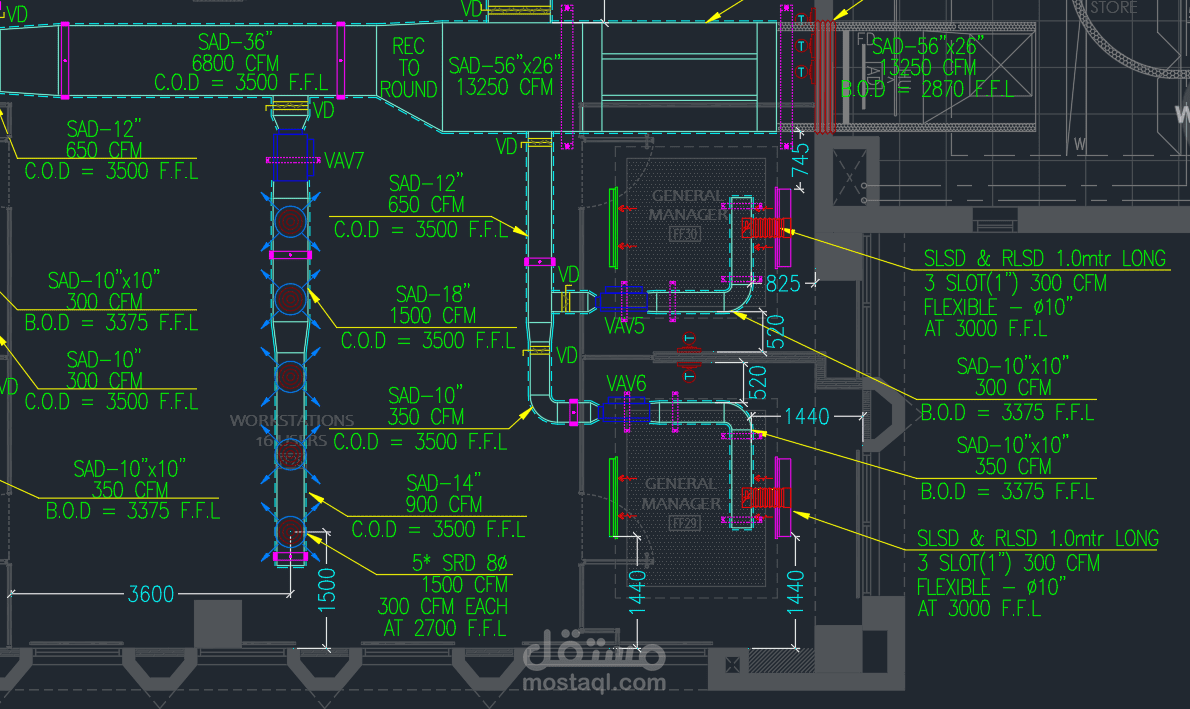 redesign and shopdrawing for HVAC system for Digital Governmental Authority building in Saudi Arabia