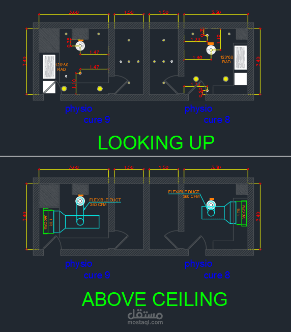 HVAC design for physical therapy rooms in Physio cure center in City center Almaza mall