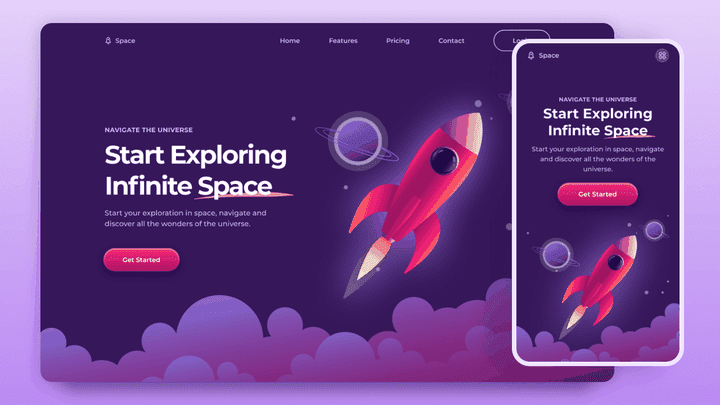 Responsive Animation web design (space)