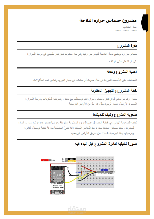 كتابة تقرير لمشروع طلاب الكلية التقنية