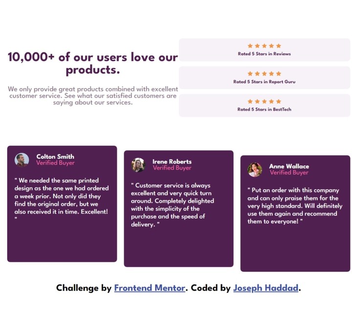 Social Proof Section (Frontend Mentor Challenge)