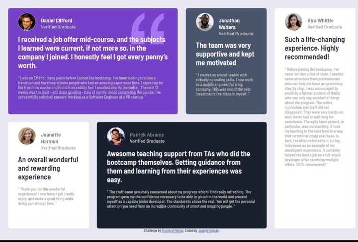 Testimonials-grid-section (Frontend Mentor Challenge)