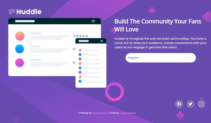 Huddle-landing-page-with-a-single-introductory-section (Frontend Mentor Challenge)