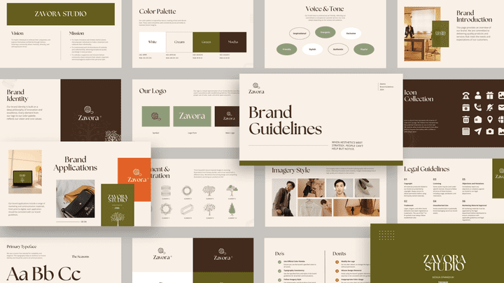 Fashion Brand Guidelines Presentation in Beige Organic Delicate Style