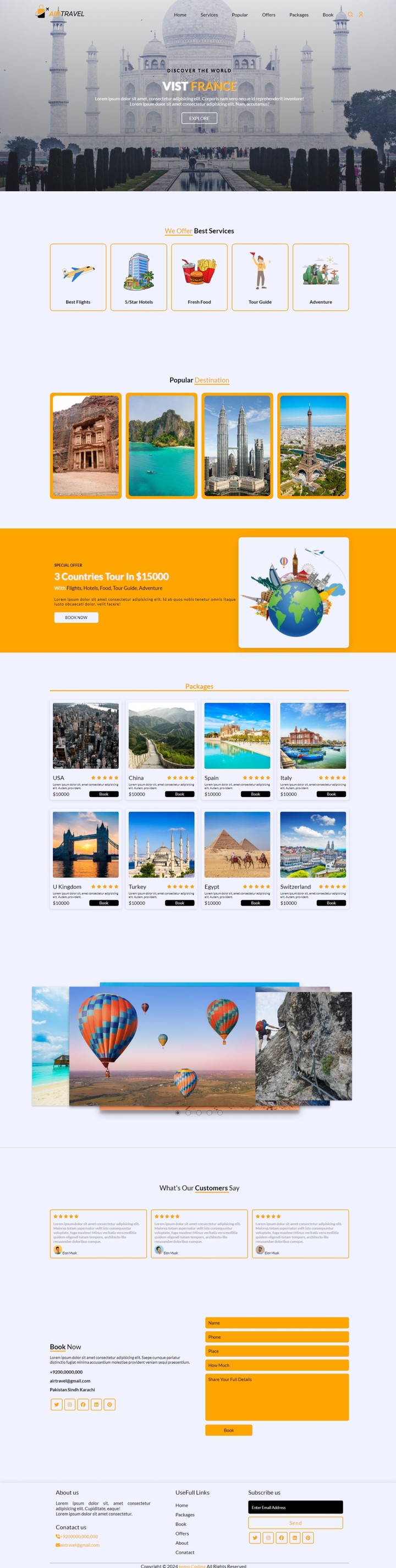 Travel website -book tickets for all countries