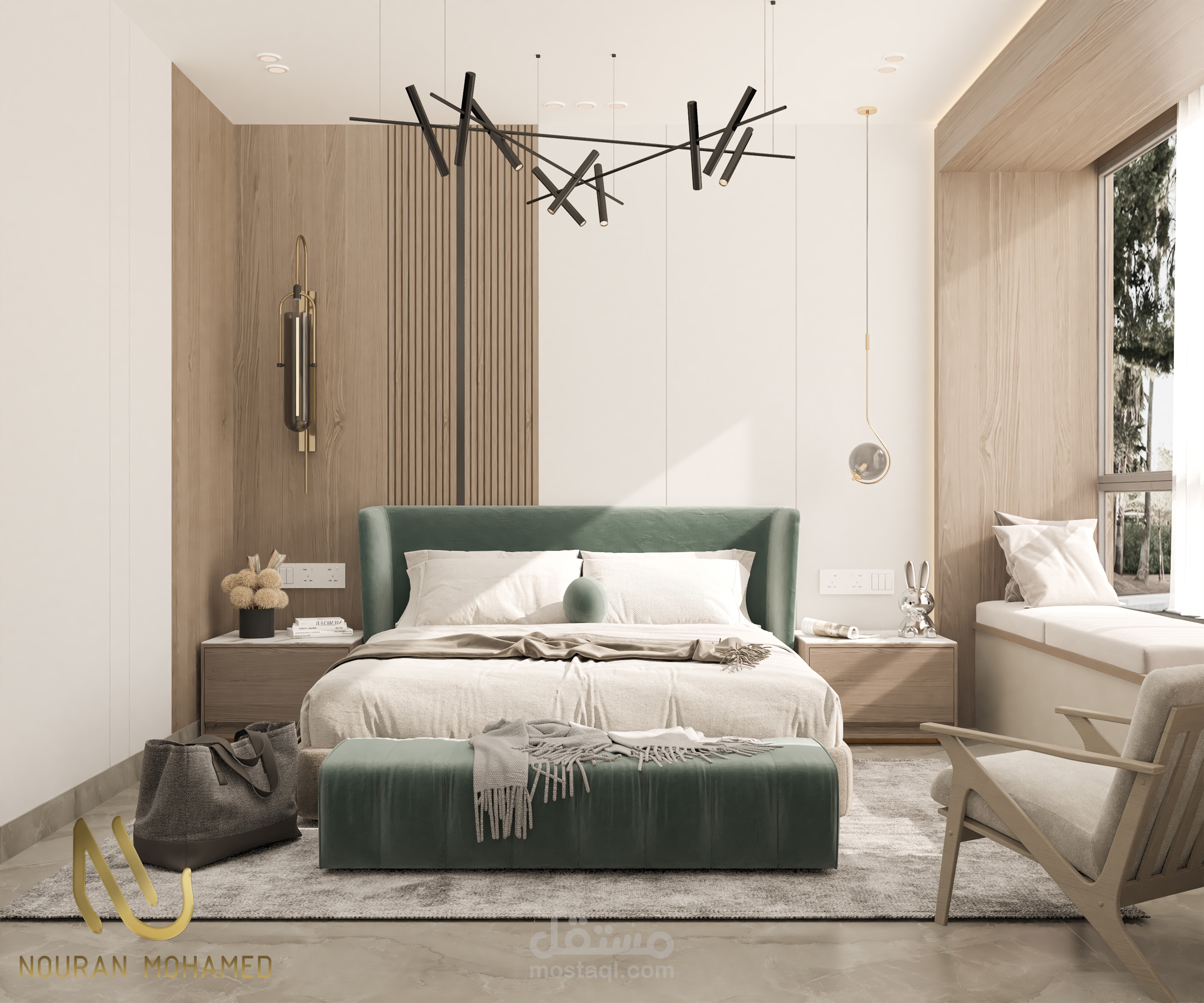 تصميم غرفة نوم ماستر مودرن (modern master bedroom)