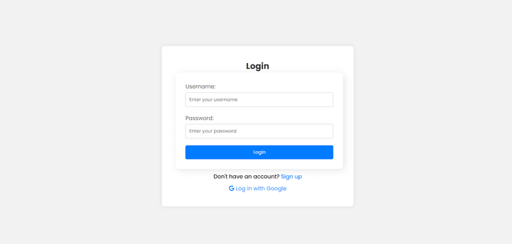 made afront end page for login page