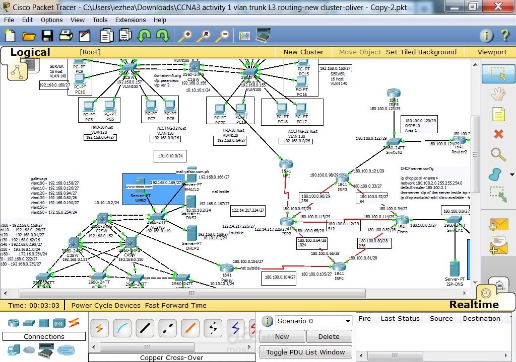 Simulation in Cisco Packet Tracer