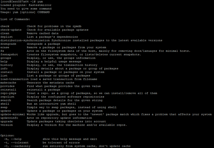 commands in centos