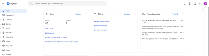 Google admin Console