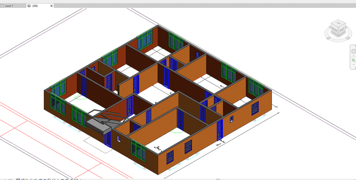 تصميم داخلي لمبني سكني 3D