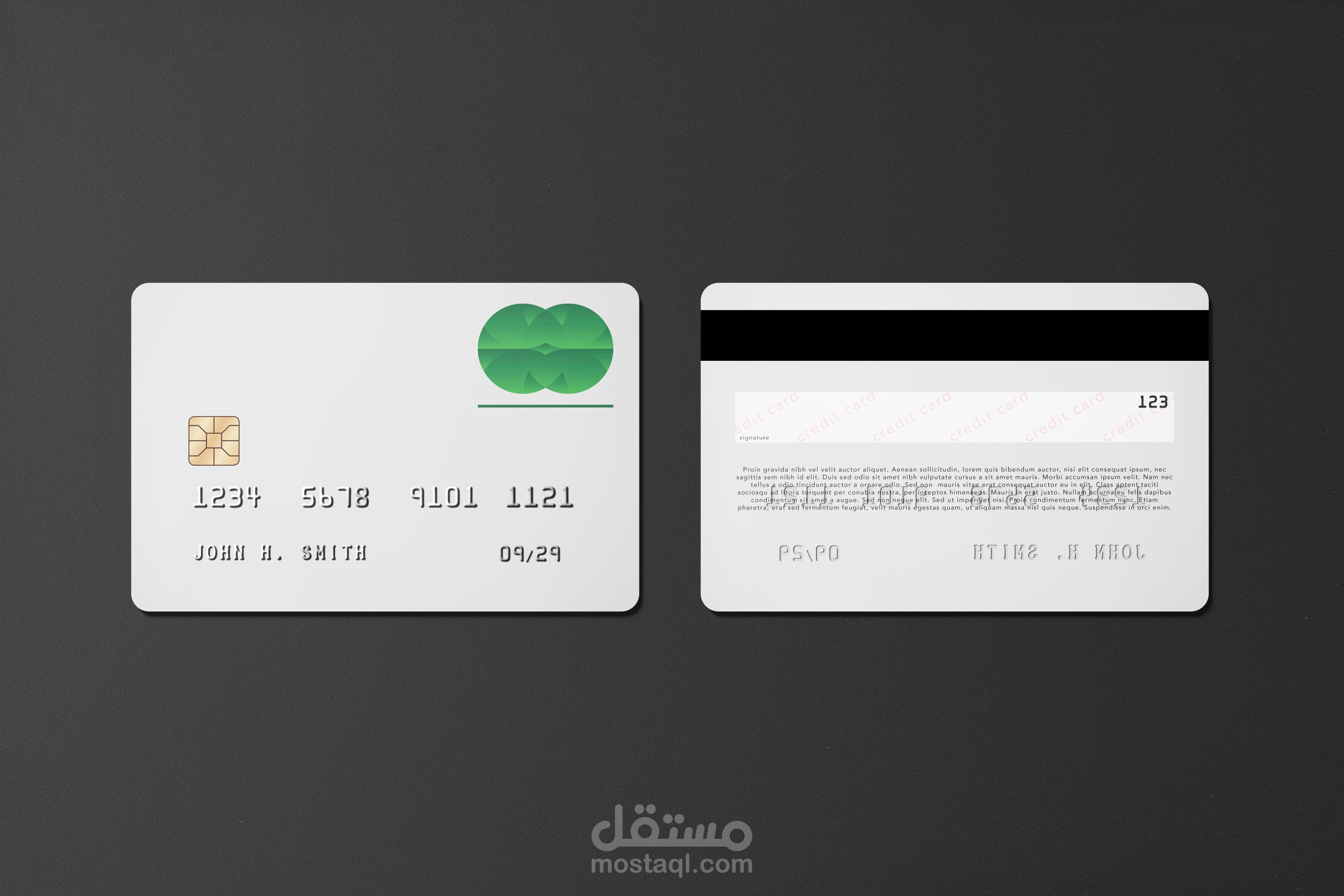 تصميم لوجو ودمج اللوجو مع credit card