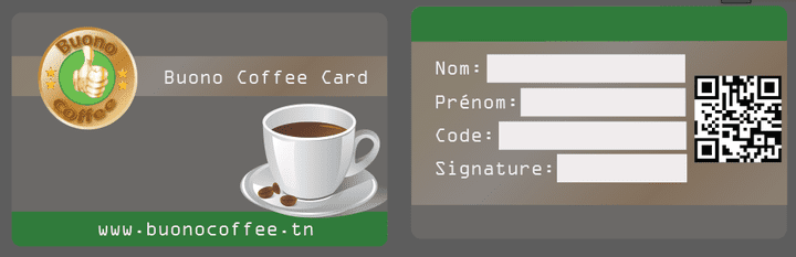 Carte fidélité pour une cafetière