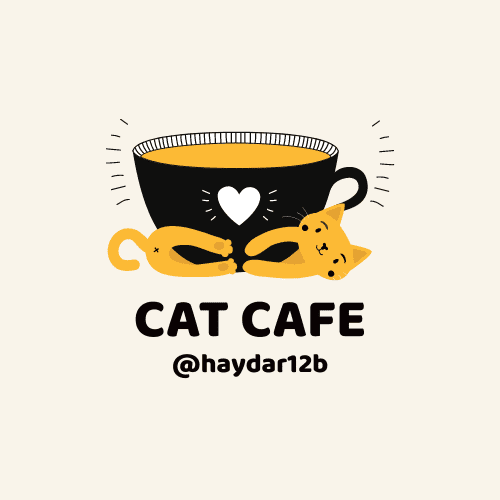 Logo design cat cafe