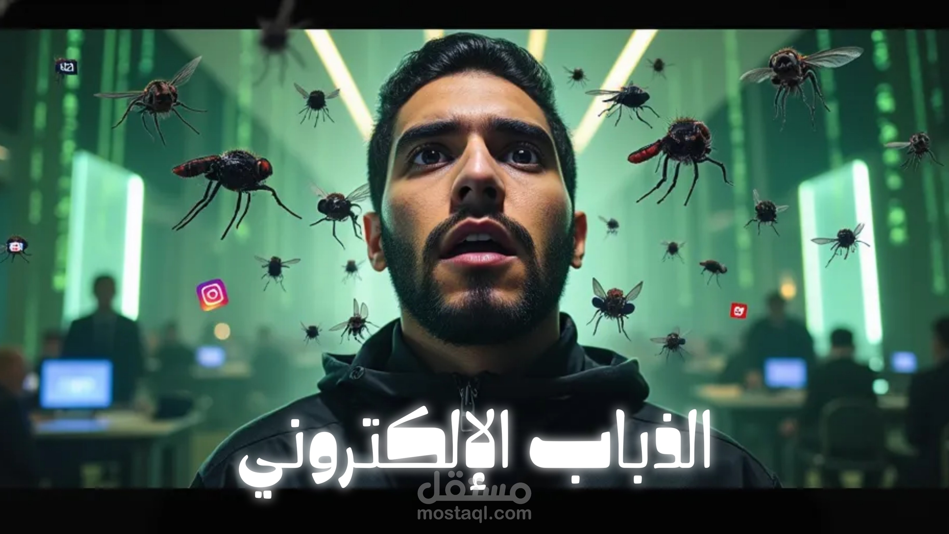 مونتاج فيديو عن الذباب الإلكتروني