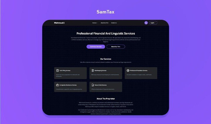 A Website for SamTax Company