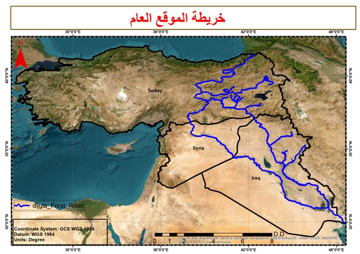 تاثير التغيرات المناخية علي الموارد المائية لنهر دجلة والفرات بالعراق باستخدام story map