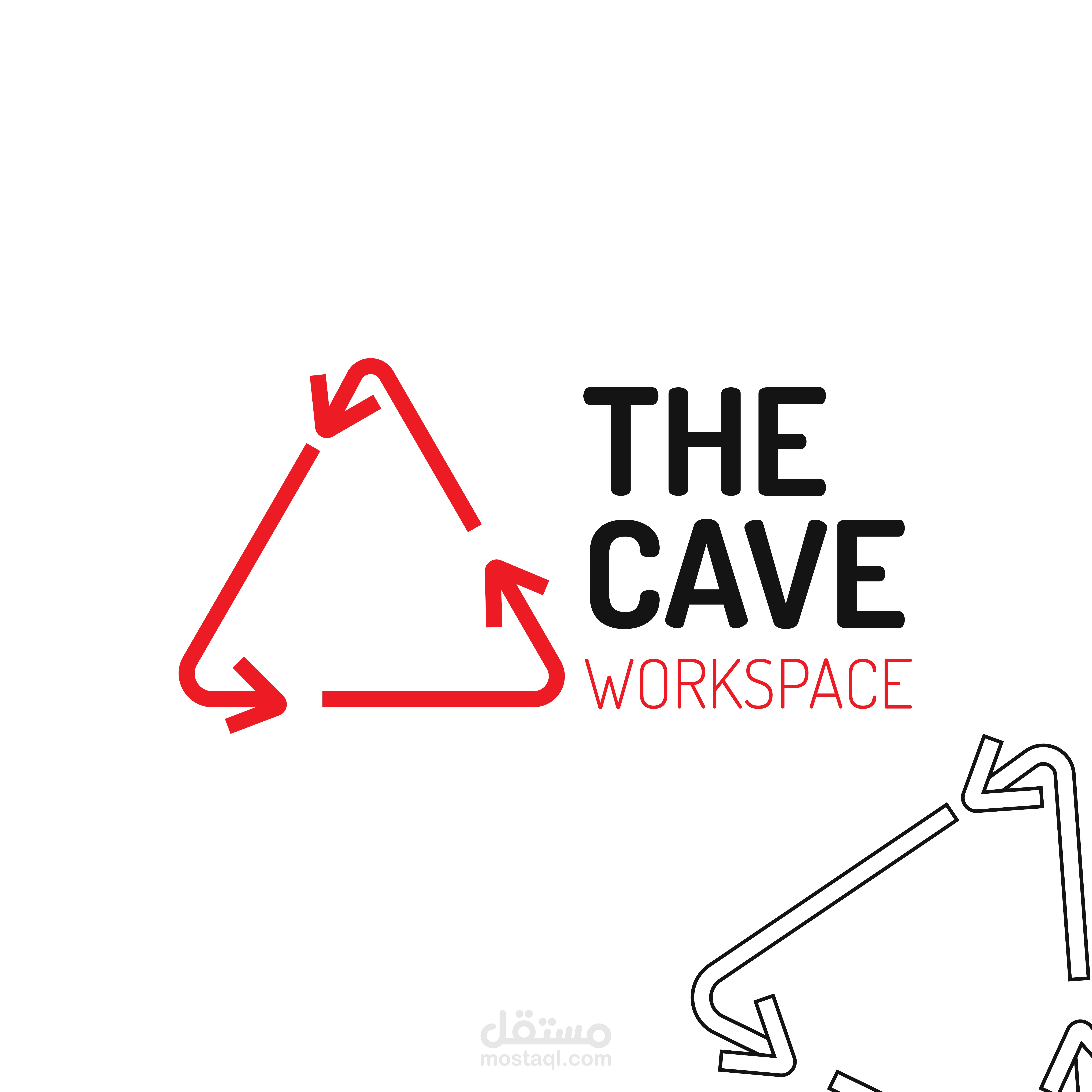 هوية بصرية كاملة لي The Cave Workspace