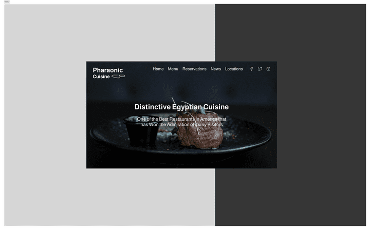 صفحة هبوط للمطعم Pharaonic Cuisine