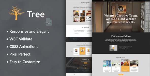 tree is a clean and unique multi-purpose html template for all kinds of engineering company especially interior design .