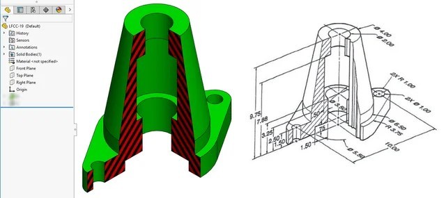 تصميمات ثلاثية الأبعاد باستخدام برنامج الـ SolidWorks .