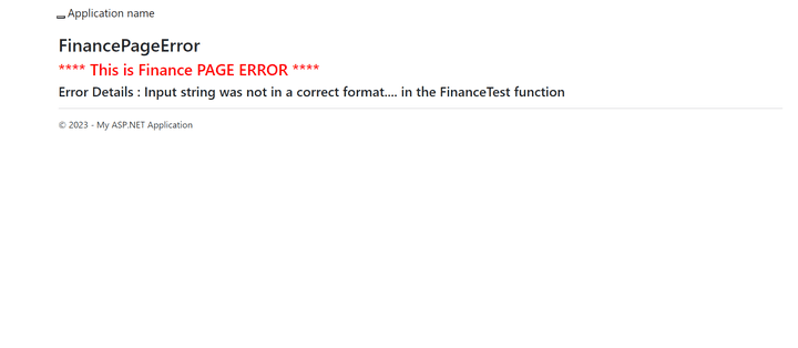 Custom Error Page