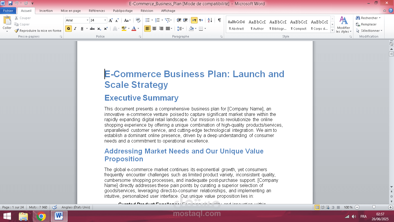 E-Commerce Business Plan