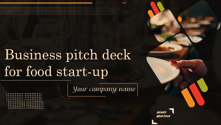 نموذج باوربوينت Business pitch deck for food start-up business