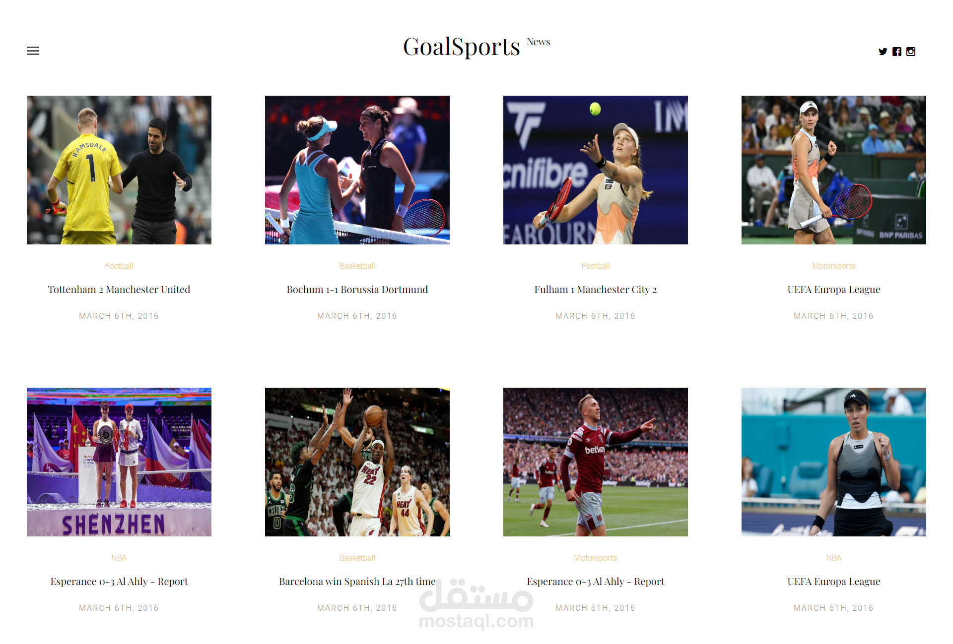 GoalSports News Website