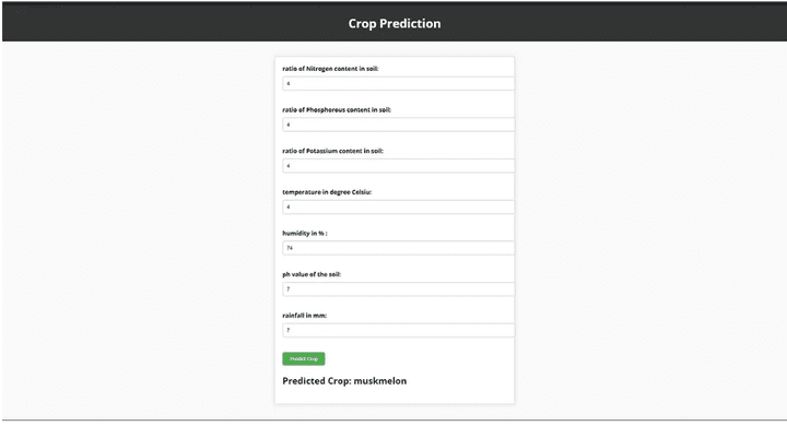 Crop Prediction system (ML and web interface)