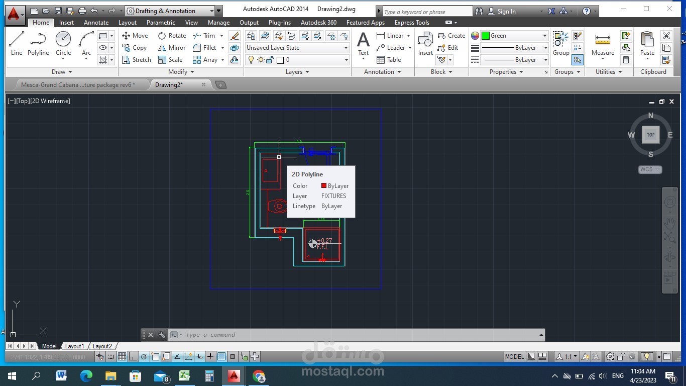 عمل رسومات بلانات واليفيجن وسكشن علي AutoCAD